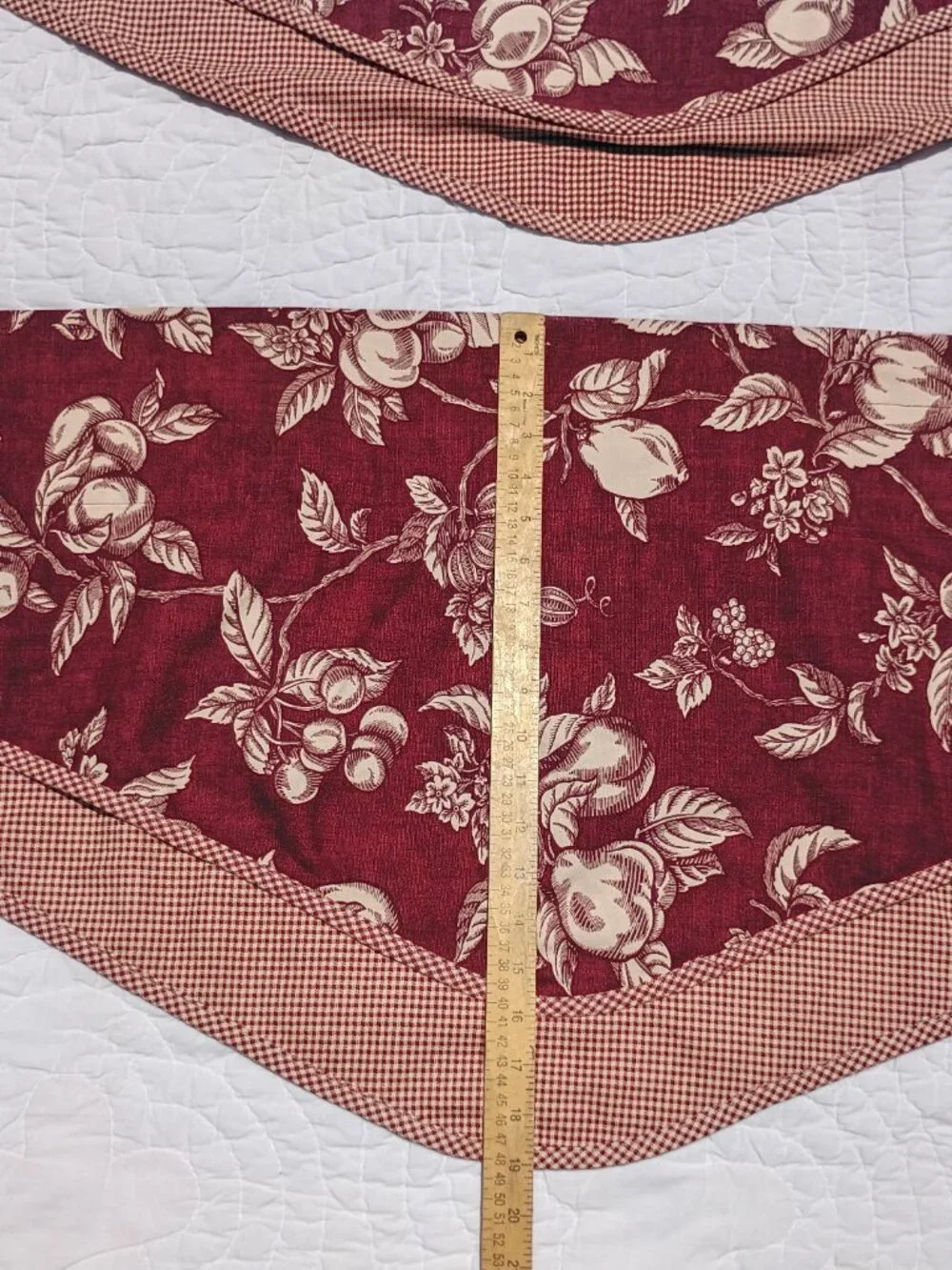 Set of 3 Waverly Garden Room Curtain Valances Ascot Red Gingham Fruit and Floral